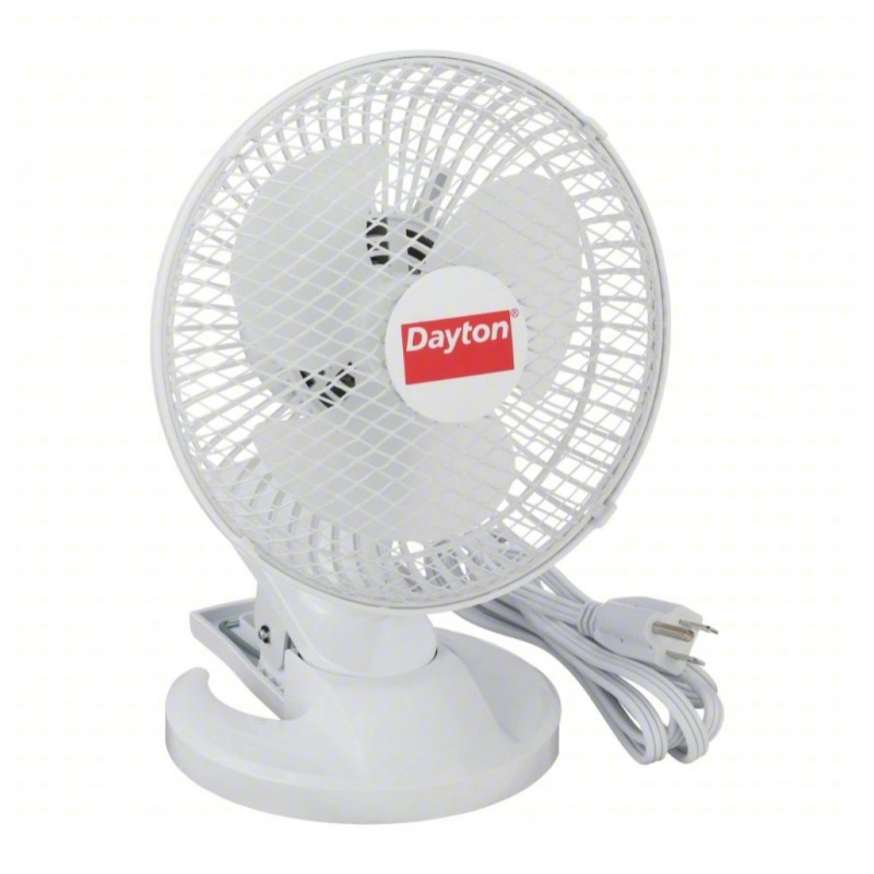 Dayton 410C95 Clip-On Table, 6 In, Oscillating Air Circulation Fan